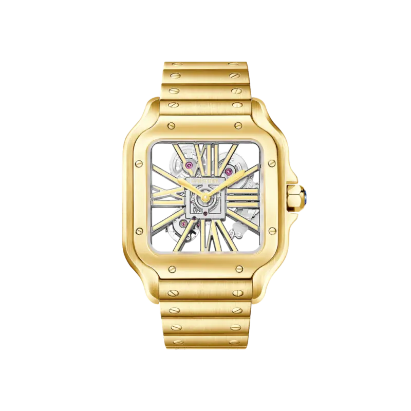 Santos de Cartier Large Skeleton Yellow Gold