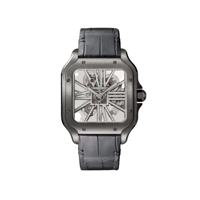 Santos de Cartier Large Skeleton Black ADLC